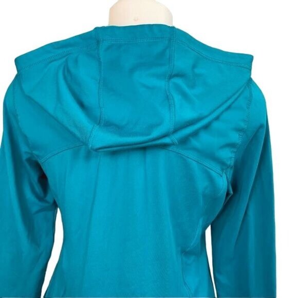 ASICS Active Sweatshirt Teal Zip Up Hooded Athletic Sweater Size M - Picture 9 of 11